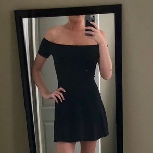 Black Off the Shoulder Skater Dress